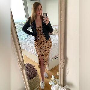 Lulu’s leopard print slip dress size L